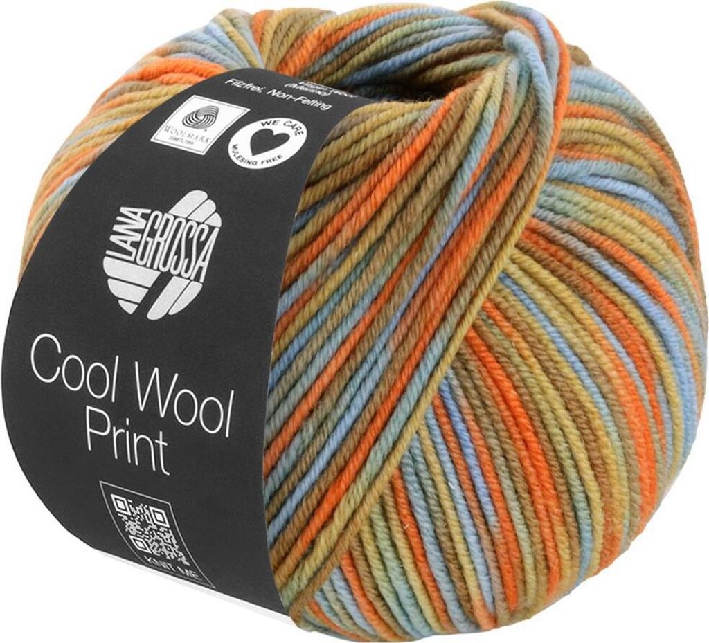 Lana Grossa COOL WOOL PRINT 50 g pflegeleichtes Strickgarn Produktbild 