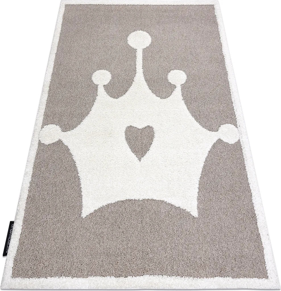 Tapis de chambre enfant beige motif couronne JOY Crown 120 x 170 cm