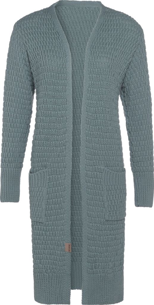 Knit Factory Jaida Lange Strickjacke - Stone Green - 36/38