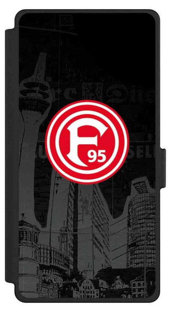 NIVOCASE Klapphülle für Samsung Galaxy S25 Ultra Handyhülle aus Kunst Leder NIVOflip schwarz Fortuna Düsseldorf Logo Offizielles Lizenzprodukt