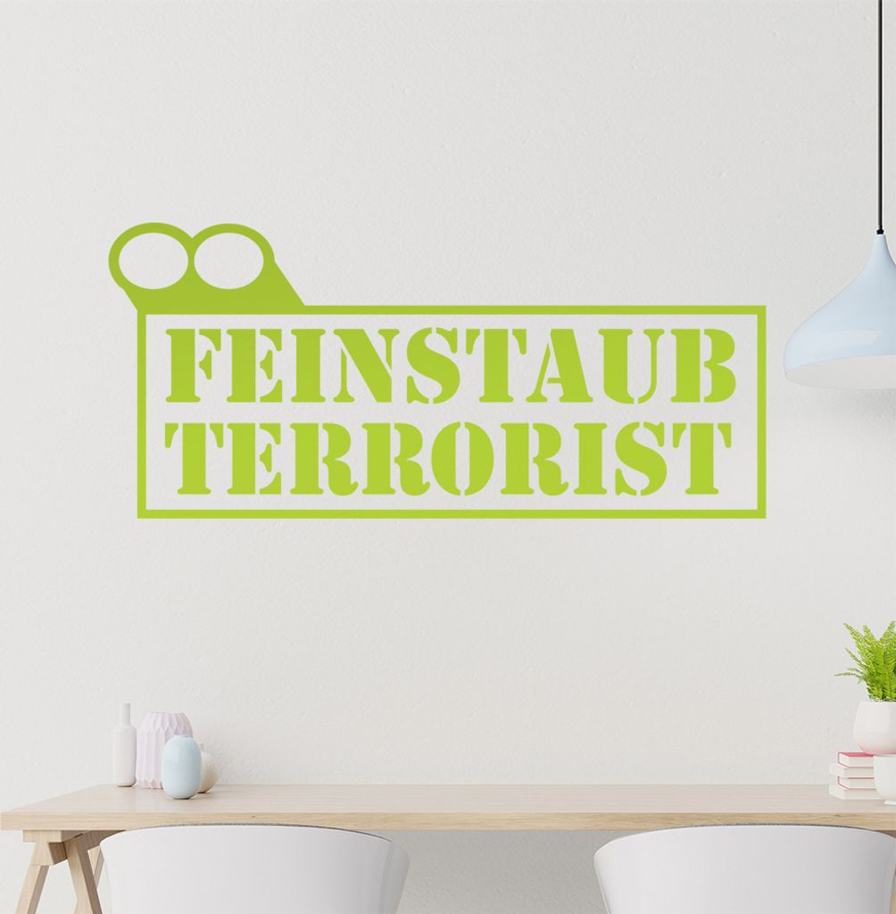 Feinstaub Terrorist Wandtattoo in 6 Größen - Wandaufkleber Wall Sticker - Dekoration, Küche, Wohnzimmer, Schlafzimmer, Badezimmer