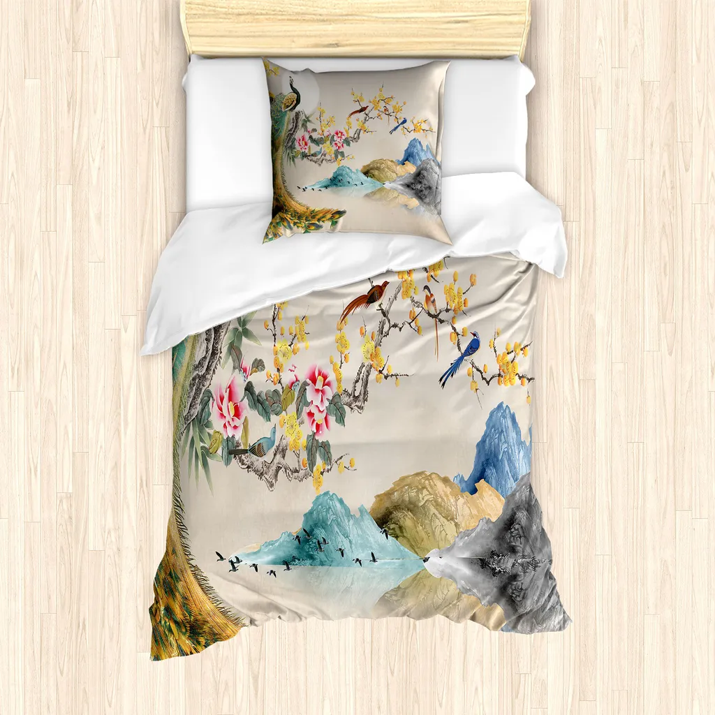 Copripiumino 135x200 ABAKUHAUS Stile Giapponese Pale Tan Multicolor