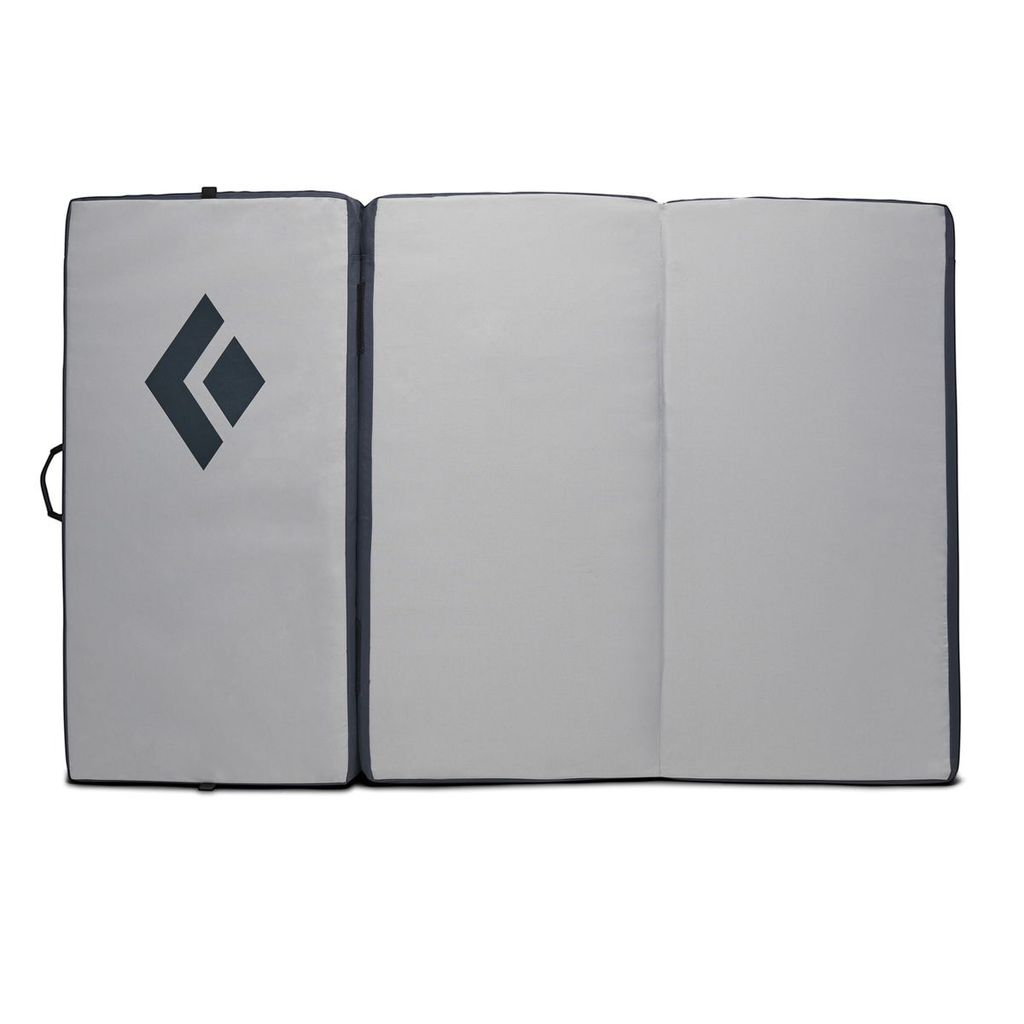 Grauer Crash Pad "Circuit Z Crash Pad" von Black Diamond; gefaltet; mit schwarzem Logo.
