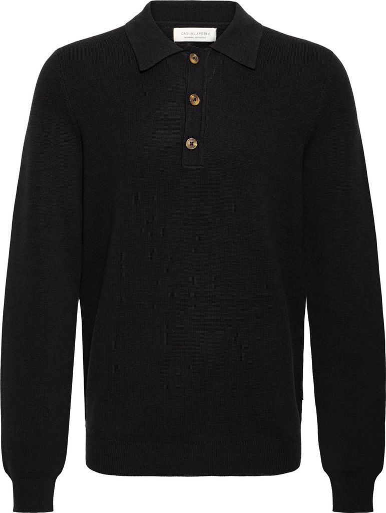 CASUAL FRIDAY Weiches Strickoberteil mit langen Ärmeln Knöpfen und Kragen Größe: XL