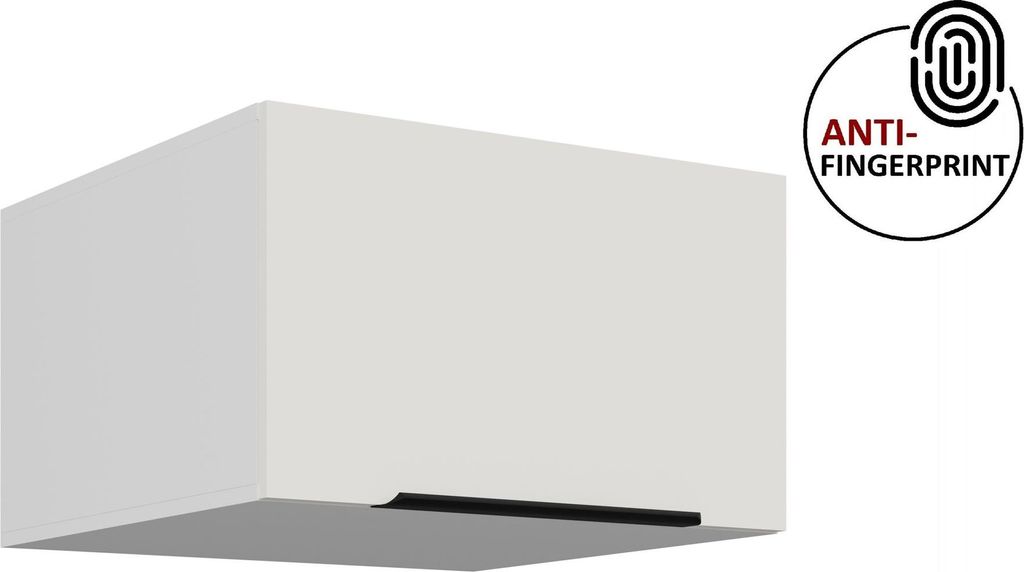 Küchen Aufsatzschrank 60 cm ARIA Weiss ultra matt + Weiss matt, hochwertige Fronten mit Anti Fingerprint Beschichtung Küchenzeile Küchenblock
