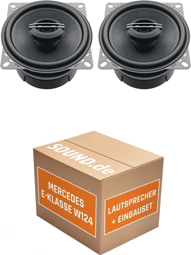 Lautsprecher Boxen Einbaupaket hinten Hertz CX 100.5 passend für Mercedes E-Klasse W124 + Kombi | 2x Tief-Mitteltöner mit integriertem Hochtöner...