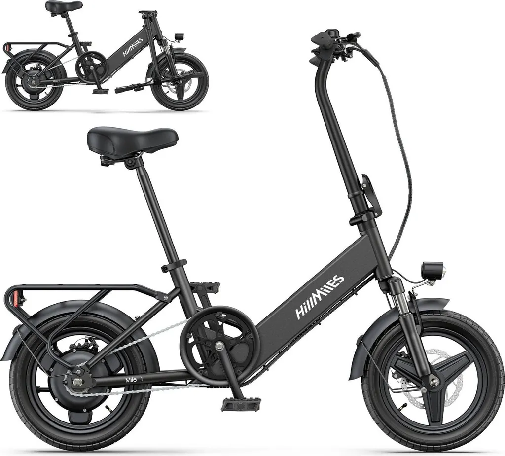 Vélos Électriques HillMiles Mile 1 Batterie 10.4AH et Frein à Disque Noir