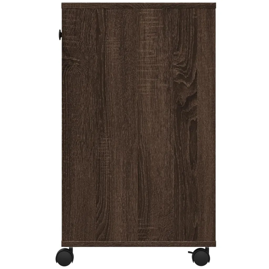vidaXL Supporto per Stampante Rovere Nero 41 x 32 x 48 cm