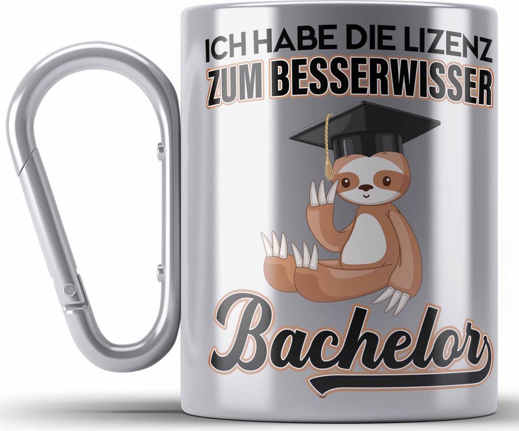 Trendation - Bachelor Geschenk Abschluss Edelstahl Tasse Produktbild 