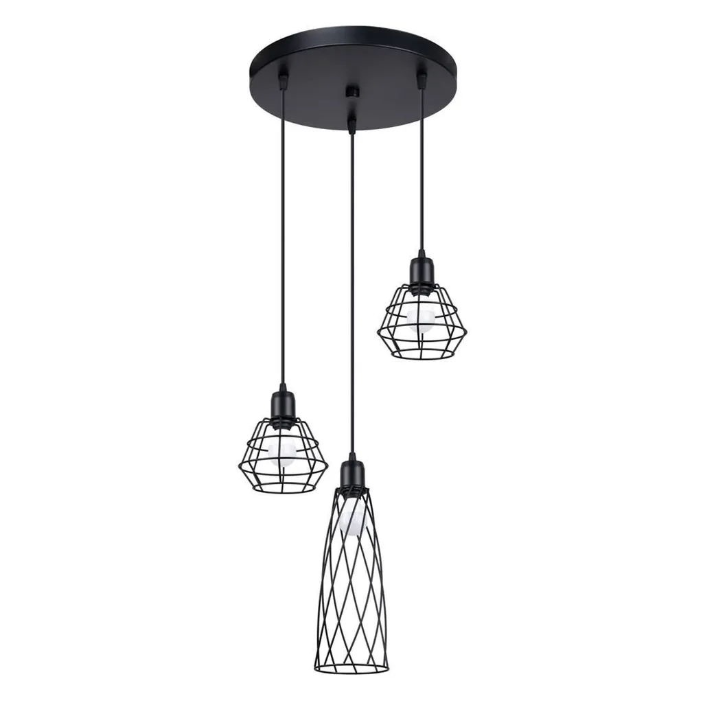 Suspension noire 3 sources SUBA idéale pour table à manger et loft