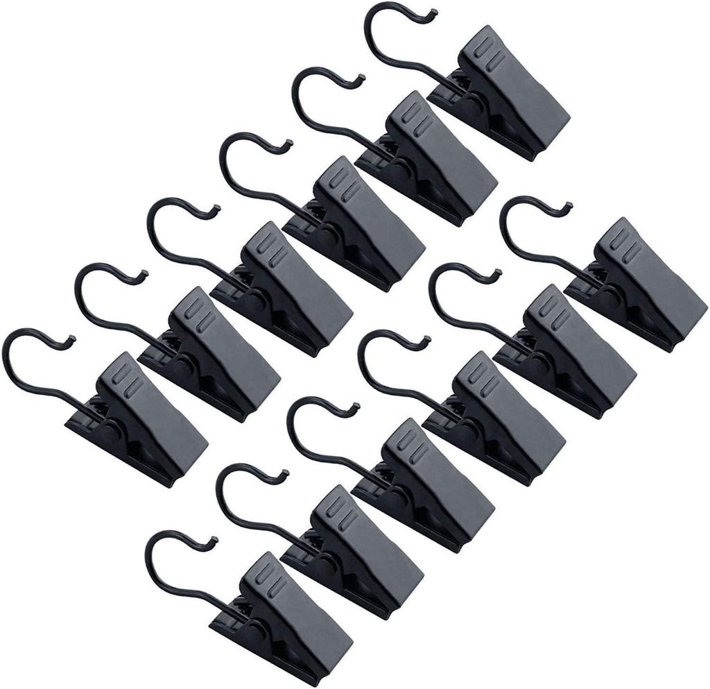 30 schwarze Metall-Gardinenclips mit Haken, vielseitig Produktbild 