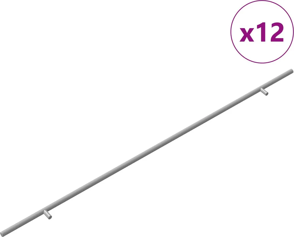 Poignée de meuble longue en inox argenté 900 mm pour placard et cuisine