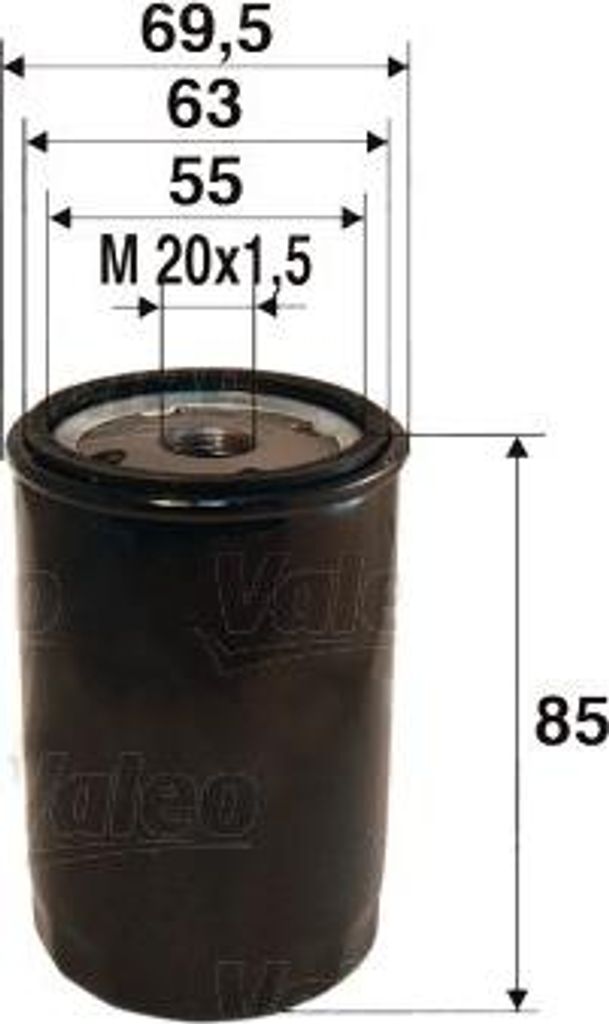 VALEO 586021 Ölfilter OE MO526 kompatibel mit Mito, 500, 500C, Brava, Bravo, Doblo, Grande Punto, Idea, Linea, Marea, Palio, Panda, Punto, Stilo, ...