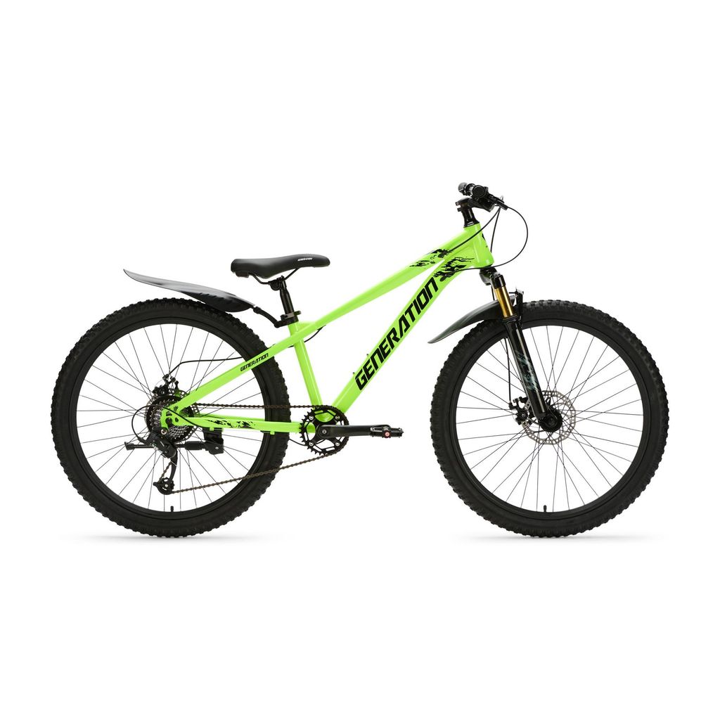 Generation X8 Mountainbike 26 Zoll – Neon Gelb mit Schutzblechen