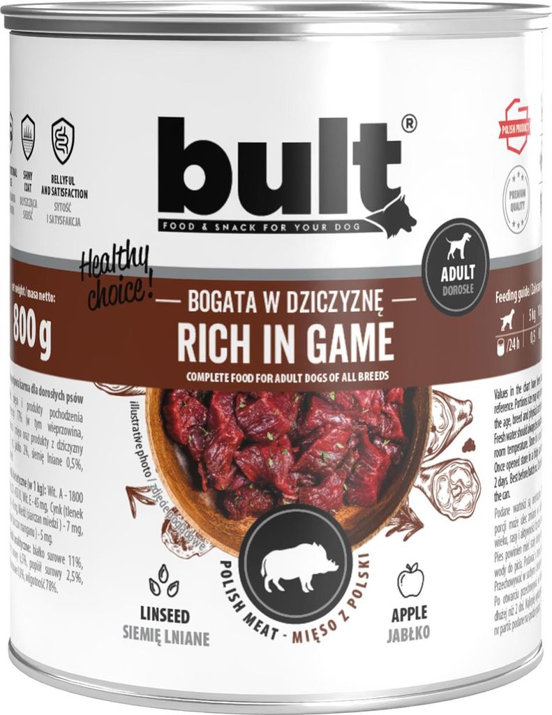 Mokra Karma Dla Psa Bult Puszka Bogata W Dziczyznę 800G Zdjęcie produktu 