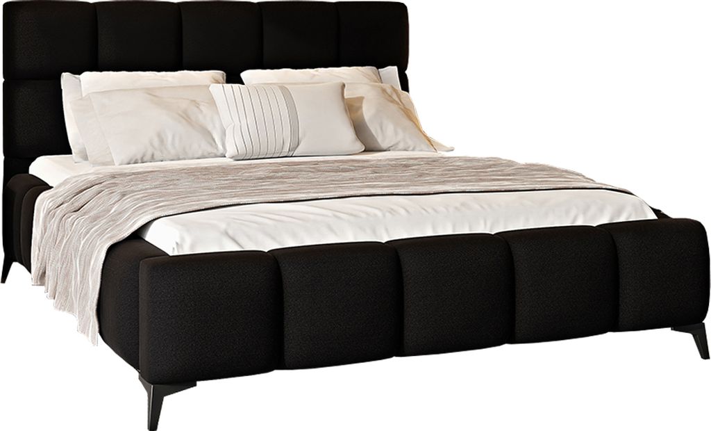 Bett mit Bettkasten 180x200cm Schwarz