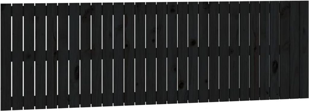 vidaXL Wand-Kopfteil Schwarz 185x3x60 cm Massivholz Kiefer