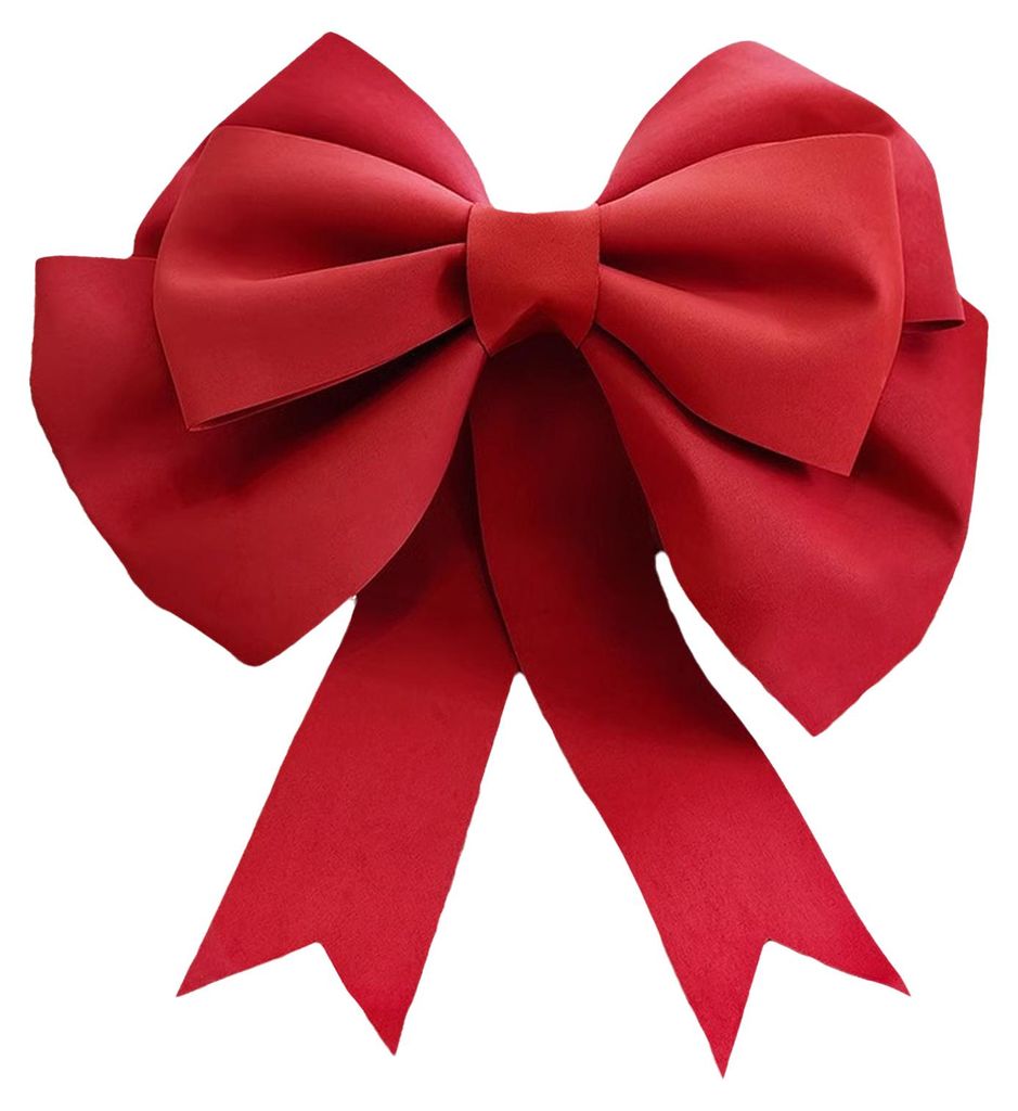 Großer roter Weihnachtsschleifen-Anhänger, einfach aufzuhängen, für drinnen und draußen, Weihnachtsdekoration, Geschenkbox-Dekoration