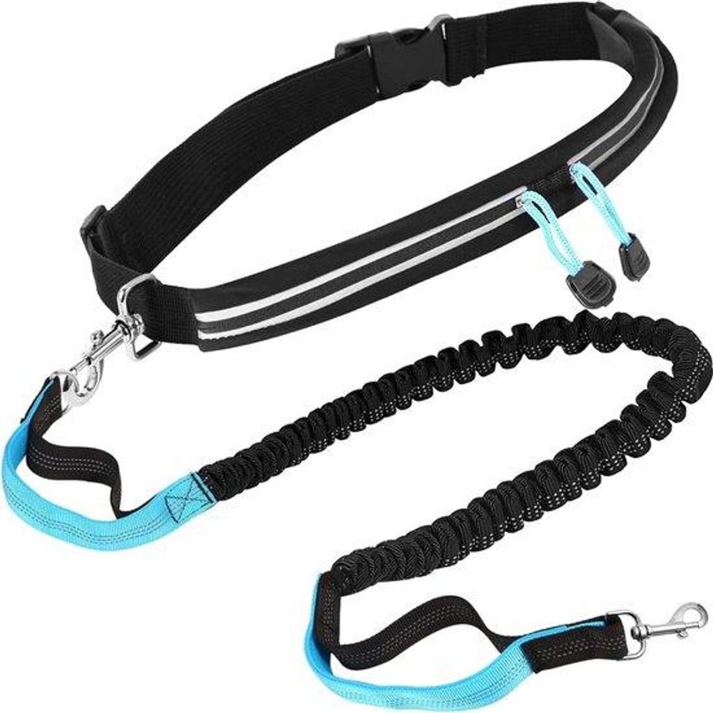 Elastische Hundeleine, schokabsorberend, 3-in-1 Set für Joggen, Laufen, Fahrrad, Wandern