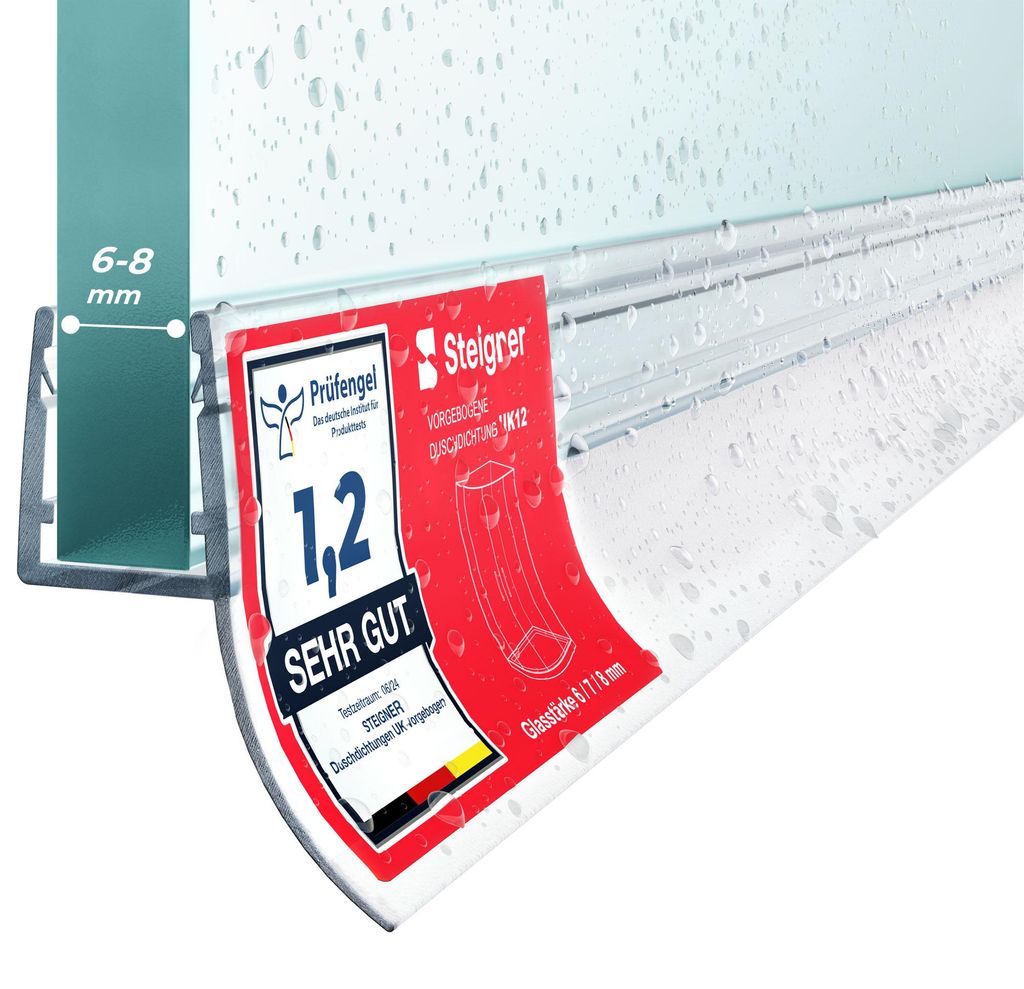 STEIGNER Duschtürdichtung UK12 80 cm (1 Stk.) Transparent - Produktbild 