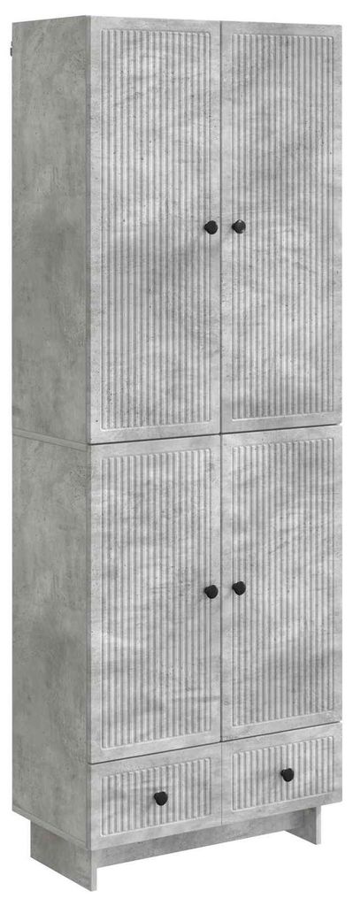 vidaXL Schrankset 2 pcs Betongrau 66 x 34,5 x 95 cm Holzwerkstoff