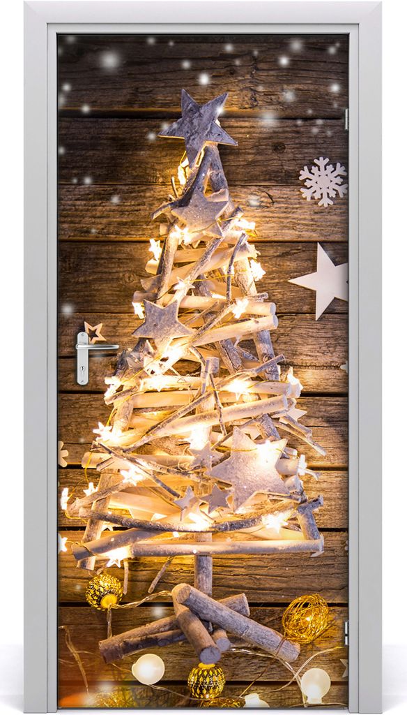 Tulup Türaufkleber 95x205 cm Dekorative Aufkleber Selbstklebend Wasserdichte Tapete Abnehmbar Schlafzimmer Wohnzimmer Wohnkultur - Weihnachtsbaum ...