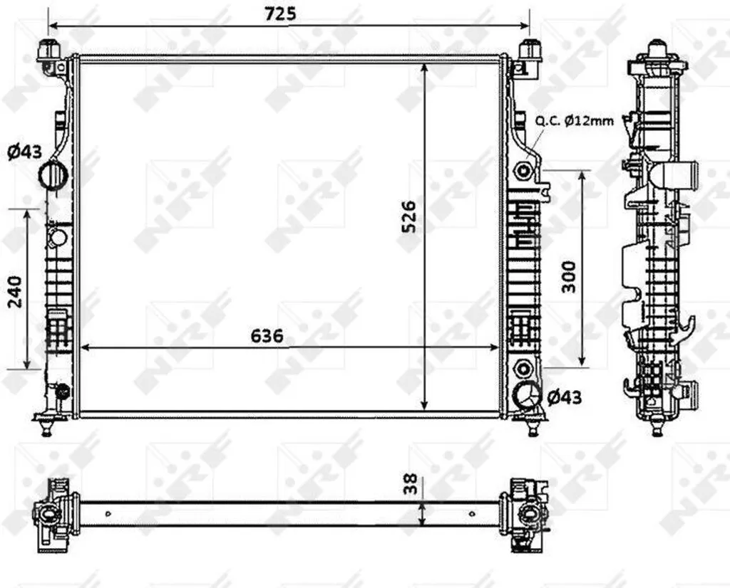 Radiateur de refroidissement moteur pour Mercedes Classe R W251 et SL R230 NRF