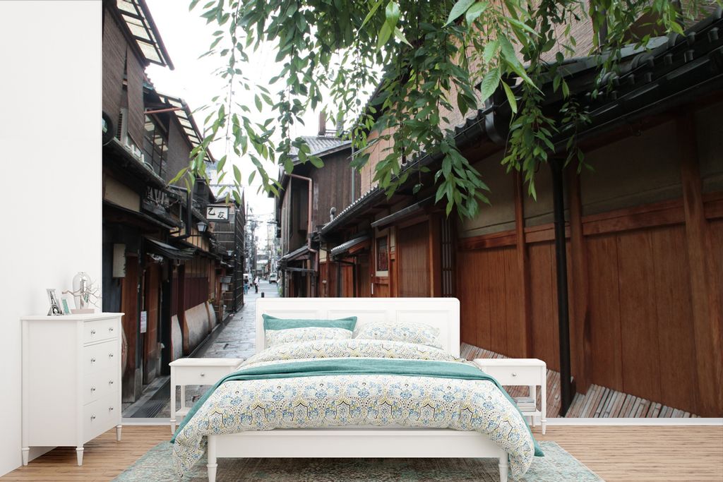 MuchoWow Fototapete für Wohnzimmer oder Schlafzimmer Wandtapete Vinyl Motivtapete Traditionelle Architektur in Kyoto in Japan - 525x350 cm - Das...