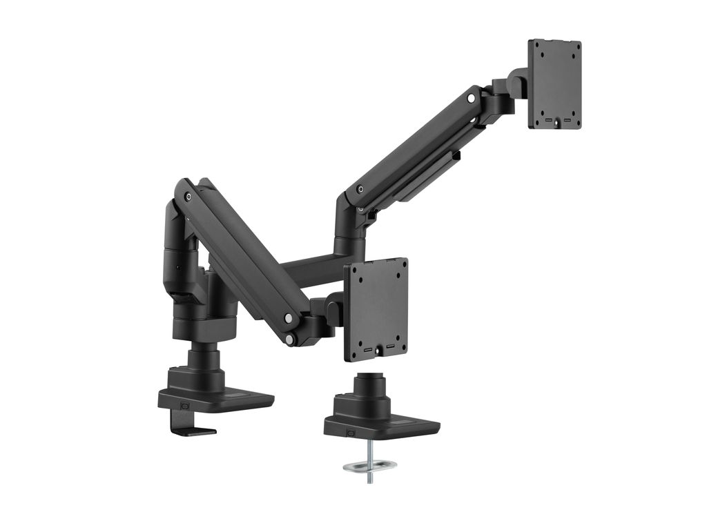 Equip 17"-35" Schwerlast-Doppelmonitor-Schreibtischhalterung, Schwarz