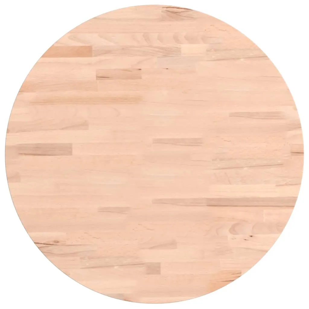 Plateau de table en bois massif de hêtre finition naturelle ronde 50x1,5 cm