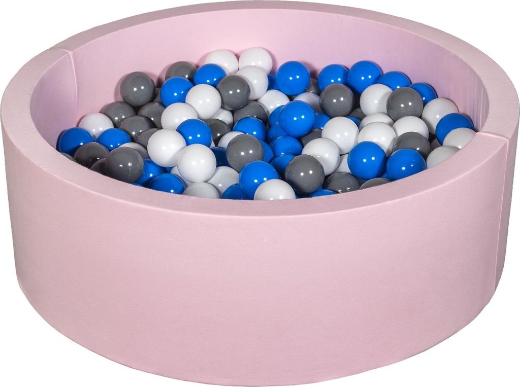 Bällebad Spielplatz + 200 Bälle rosa weiß, blau, grau