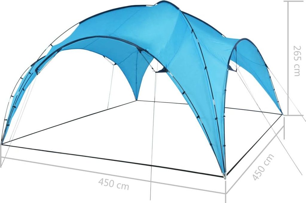 vidaXL Kuppelpavillon 450x450x265 cm Hellblau