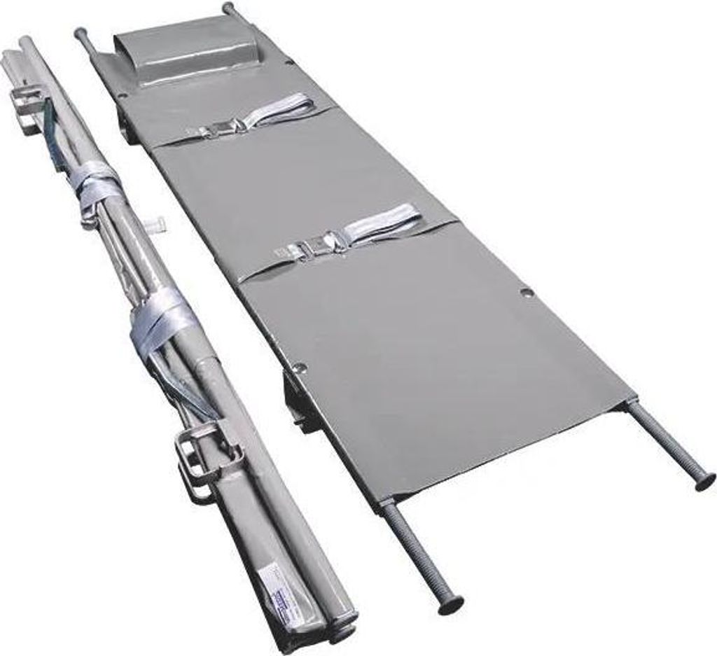 Aluminium-Krankentrage DIN 13024 K Zweifach Klappbar 4 Rollfüße 150kg Belastbar