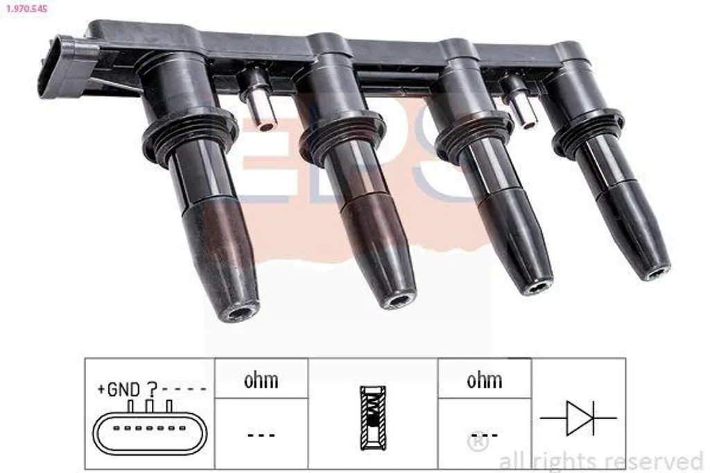 Bobine d'allumage EPS 1 970 545 : Stop aux Ratés Moteur sur Opel Astra
