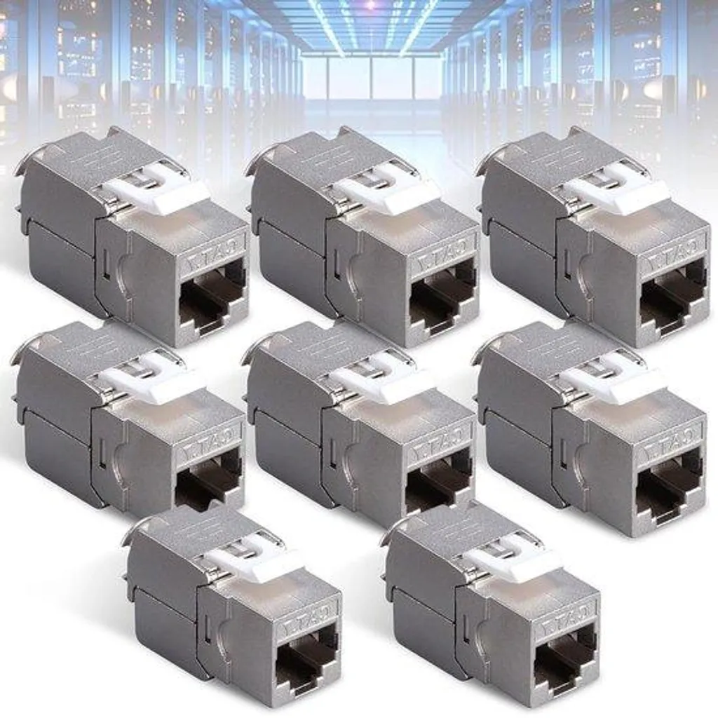 Adaptateur Keystone RJ45 Métal pour Réseau Fibre 10 Gbps et NAS - 8 Pièces
