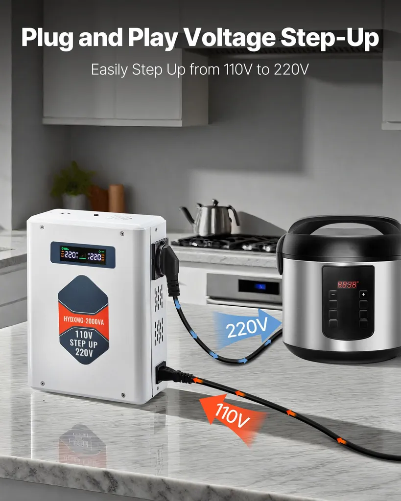Transformateur 2000 VA avec Écran LCD et Protection de Surchauffe EU - 3