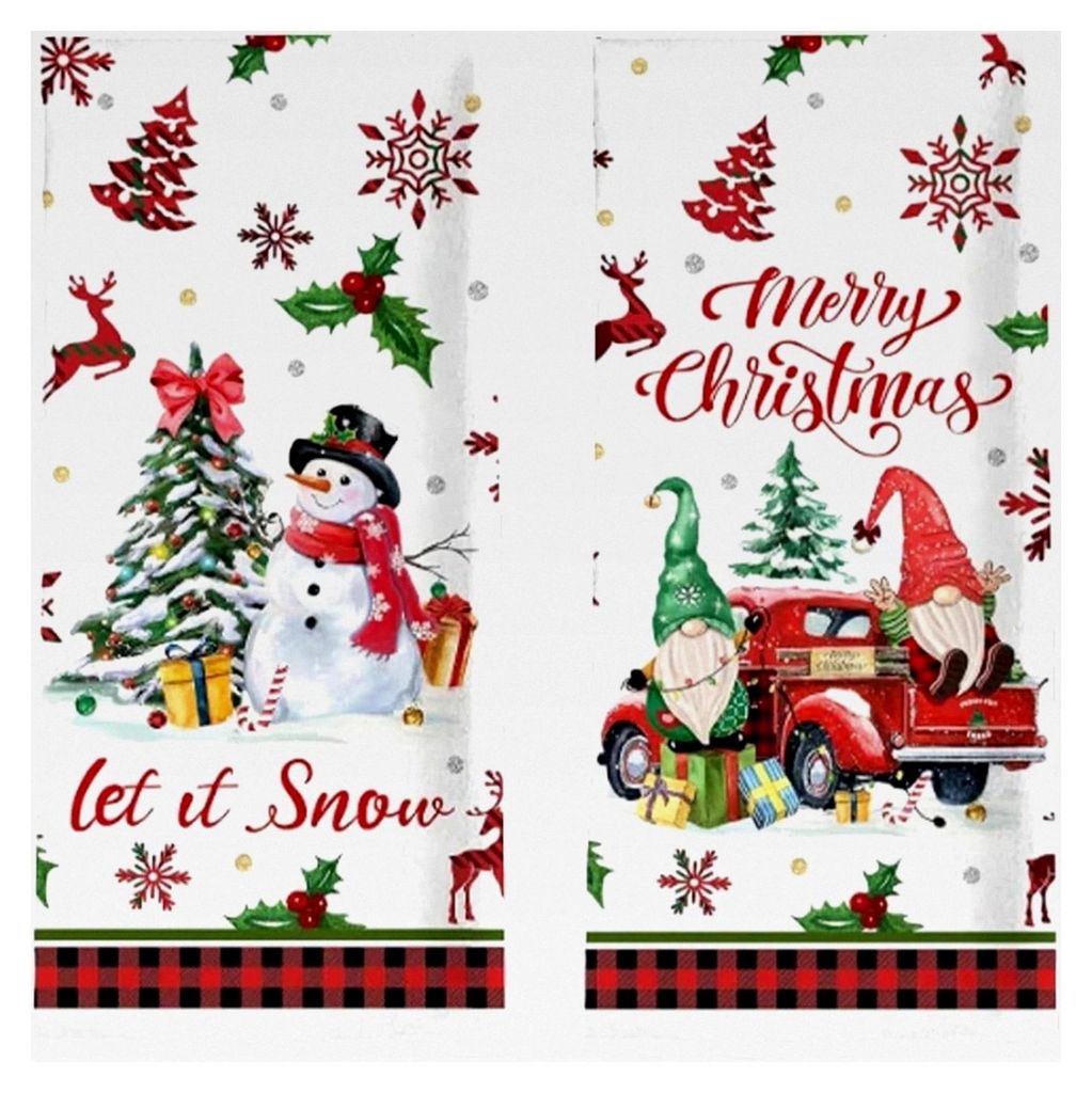 Set aus 2 Geschirrtüchern 43 x 66 cm für die Weihnachtsdekoration