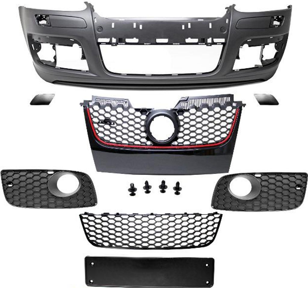 Front Stoßstange Vorne + Wabengrill Schwarz + Gitter geschlossen für VW Golf 5