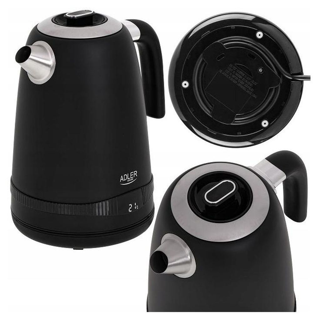 Adler AD 1295b Wasserkocher 1,7 L – Mit LCD Display, Temperaturregelung & Warmhaltefunktion