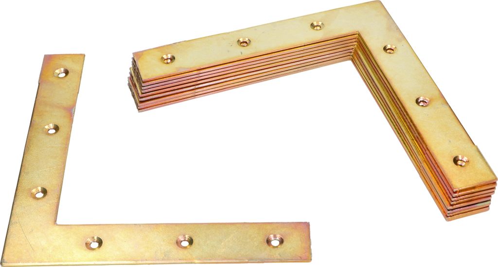 KOTARBAU® Set di 10 staffe per finestre zincate gialle Immagine del prodotto 