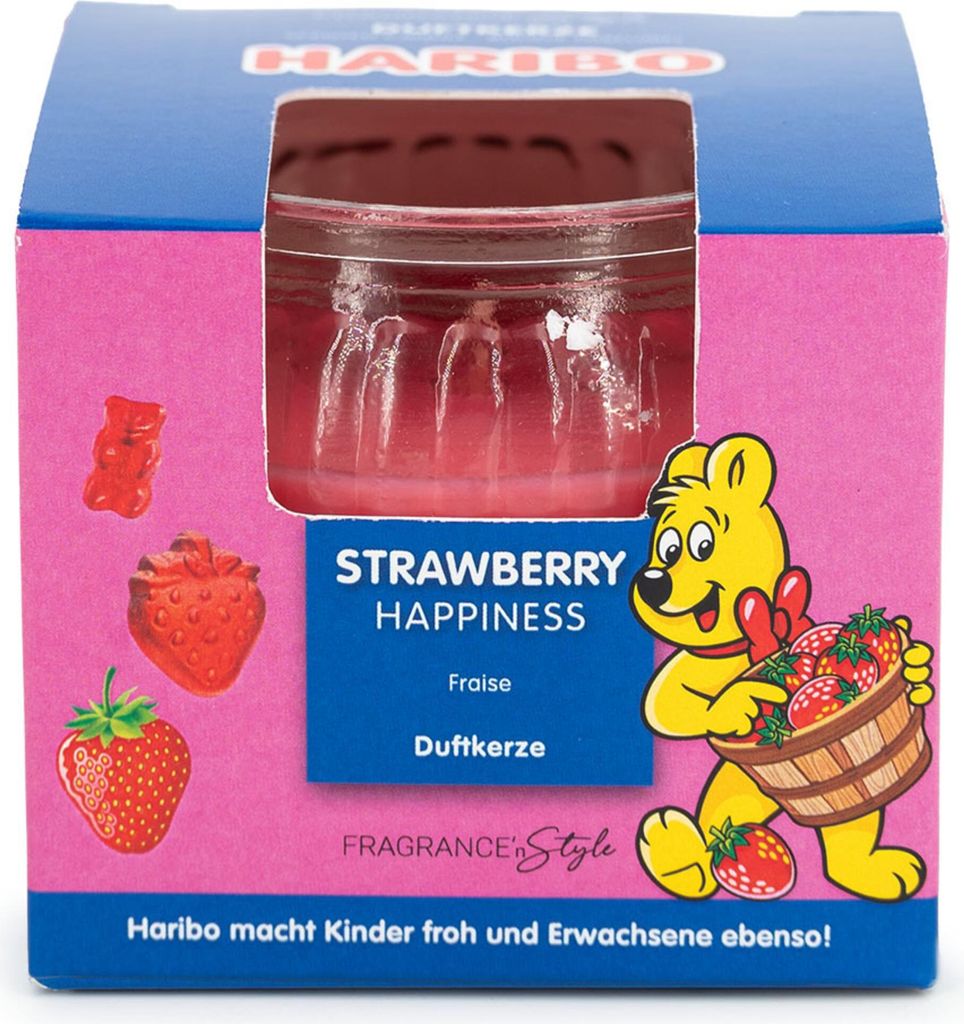 Haribo Duftkerze Strawberry Happiness Duftkerze 85g Produktbild 