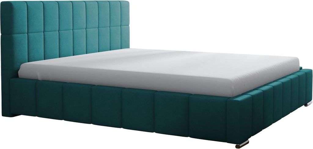 MIRJAN24 Polsterbett mit Bettkasten Leo, Stilvoll Doppelbett, Lattenrost aus Metall ist im Bettkasten integriert (Farbe: Rico 11, Größe: 140 x 20...
