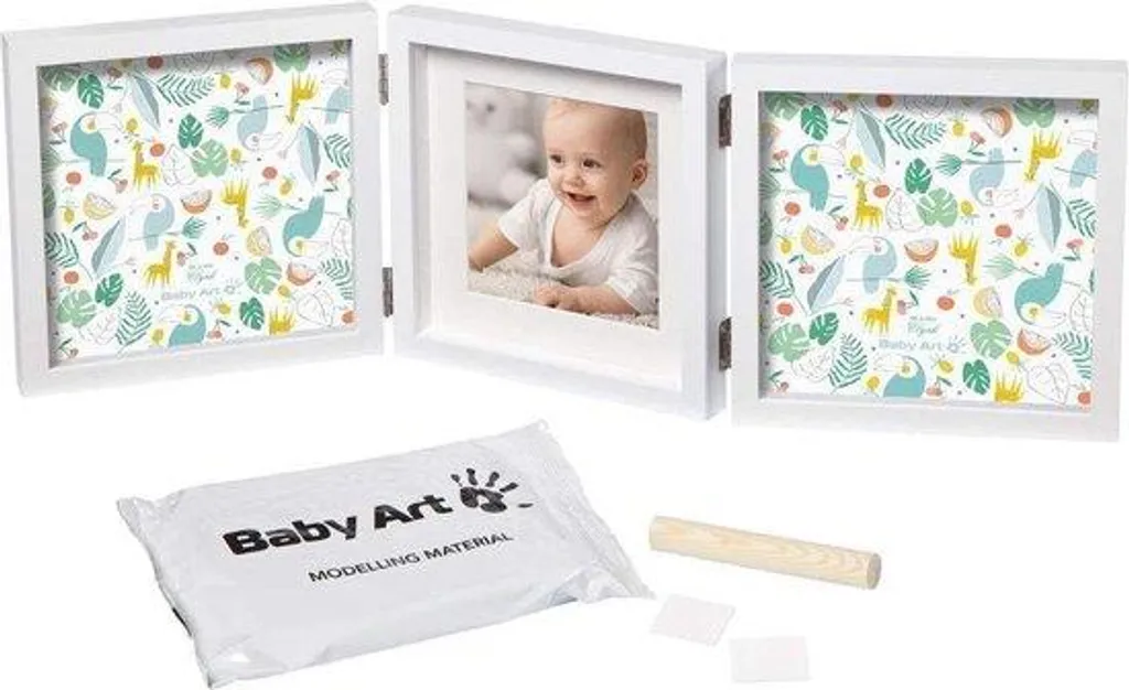 Kit déco chambre bébé 4 affiches + kit empreinte bois naturel 10x15cm