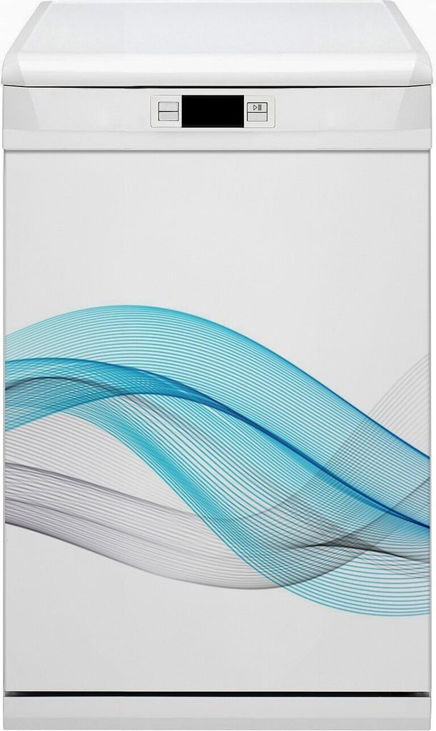 Küche Dekorative Magnete Magnet Folie für Geschirrspüler 45x80 cm - Streifenblau-Grau