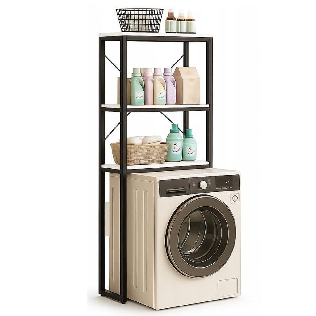 Badezimmerregal über der Toilette Waschmaschine Loft Industrie