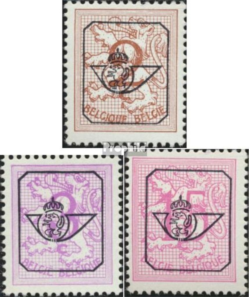 Briefmarken Belgien 1959 Mi 1174A V II-1176A V II Vorausentwertung postfrisch Löwe