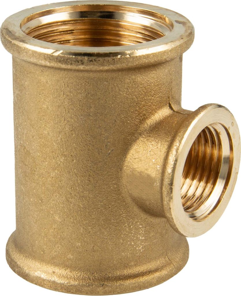 tecuro T-Stück allseitig Innengewinde Rp 1 1/4 x 3/4 x 1 1/4 Zoll, MS-blank CW617N