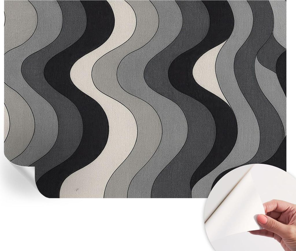 Selbstklebende Wandtapete - Dekorative Tapete für Wohnzimmer - Klebefolie für Wandbilder - Tapetenfolie für Wanddekoration - 312x219 cm - Graue ...