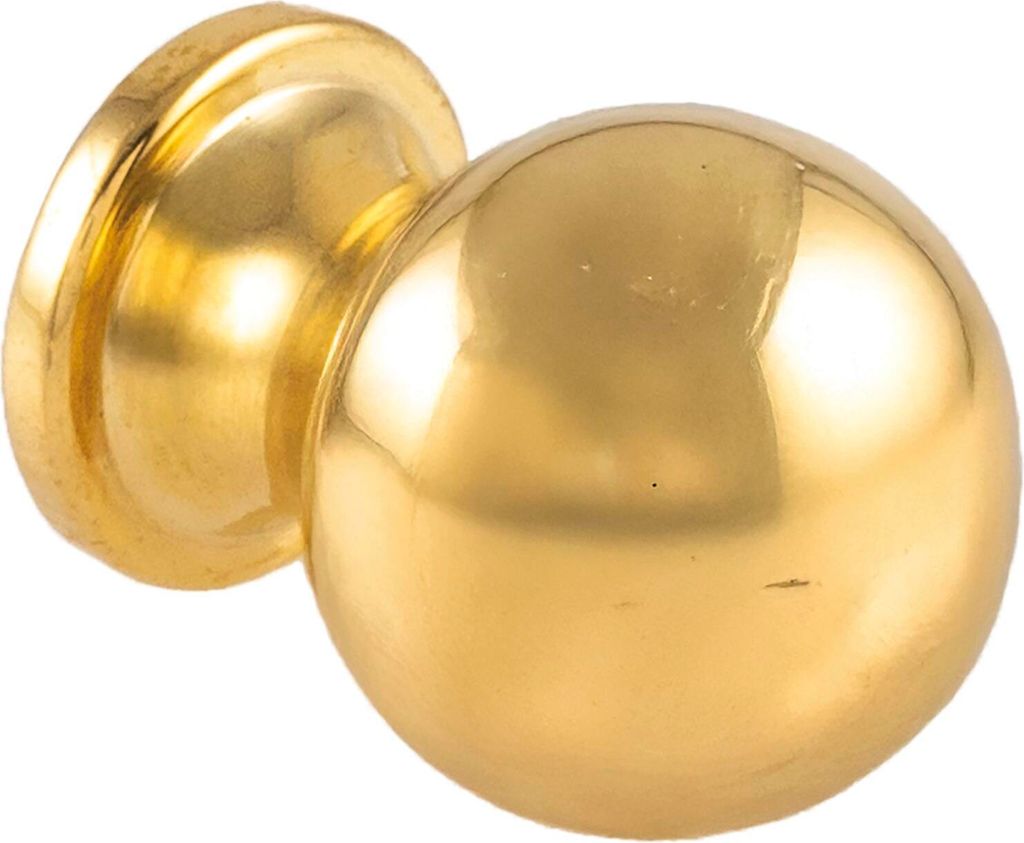 Technik Team Möbelknopf Isse ø 20mm - Tiefe 26mm, Sockel ø 16mm, Messing poliert
