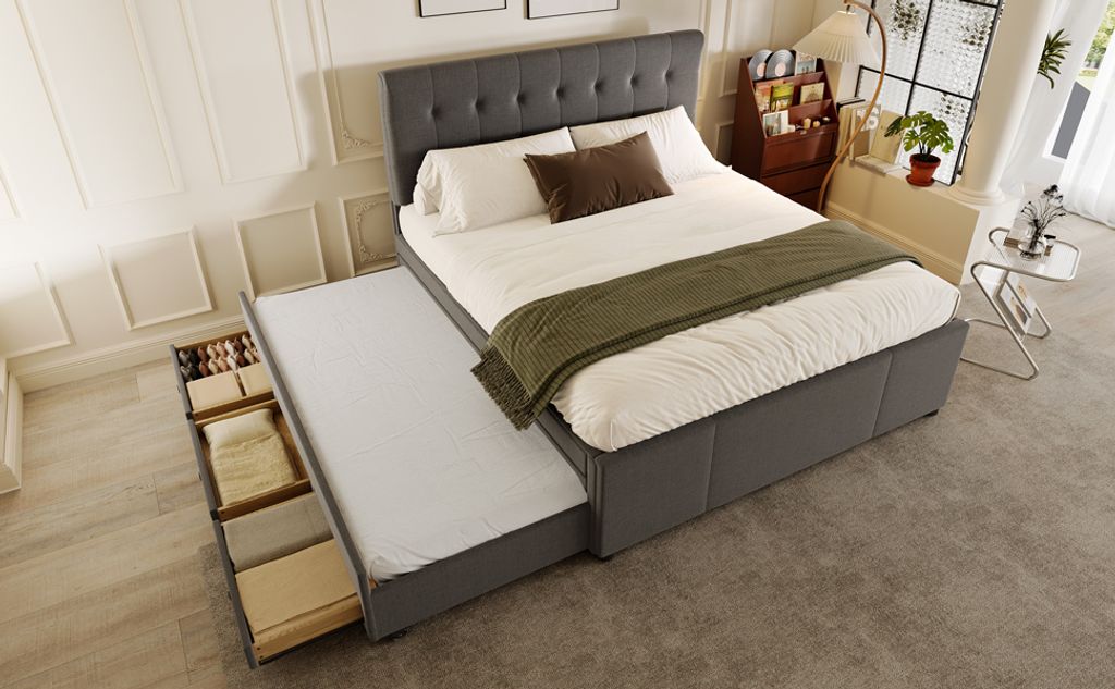 okwish Polsterbett 140x200cm Doppelbett, Familienbett Bett Produktbild 